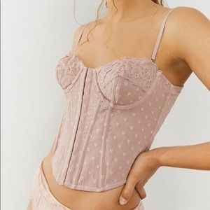 URBAN OUTFITTER BLUSH PINK CORSET TOP